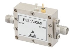 PE15A3255 - 3 dB NF, 18 dBm Psat, 100 MHz to 18 GHz, Low Noise Broadband Amplifier, 14 dB Gain, SMA