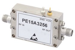 PE15A3256 - 18 dBm Psat, 100 MHz to 18 GHz, Low Noise Broadband Amplifier, 28 dB Gain, 28 dBm IP3, SMA