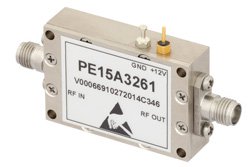 PE15A3261 - 3.5 dB NF, 13.5 dBm P1dB, 26.5 GHz to 40 GHz, Low Noise Broadband Amplifier, 22 dB Gain, 2.92mm