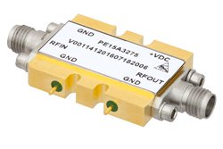 PE15A3275 - 2.9 dB NF, 11 dBm P1dB, 29 GHz to 36 GHz, Low Noise Broadband Amplifier, 20 dB Gain, 2.92mm