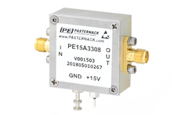 PE15A3308 - 26 dBm IP3, 4 dB NF, 12 dBm P1dB, 0.01 MHz to 3 GHz, Low Noise Broadband Amplifier, 16 dB Gain, SMA