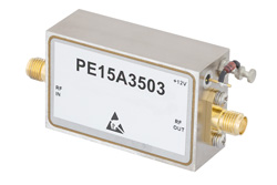 PE15A3503 - 44 dB Gain, 1 Watt P1dB, 2 GHz to 6 GHz, Broadband High Gain Amplifier, 39 dBm IP3, 5 dB NF, SMA