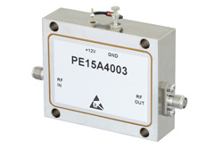 PE15A4003 - 2 Watt P1dB, 2 GHz to 6 GHz, Medium Power Broadband Amplifier, 32 dB Gain, 42 dBm IP3, 5 dB NF, SMA