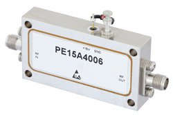 PE15A4006 - 1 Watt P1dB, 8.5 GHz to 11 GHz, Medium Power GaAs Amplifier, SMA Input, SMA Output, 30 dB Gain, 38 dBm IP3, 3 dB NF