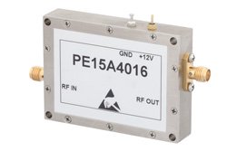 PE15A4016 - 4 Watt P1dB, 1 GHz to 2 GHz, High Power GaAs Amplifier, SMA Input, SMA Output, 35 dB Gain, 45 dBm IP3, 4.5 dB NF