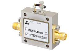 PE15A4040 - 23 dBm P1dB, 2 GHz to 6 GHz, Medium Power Broadband Amplifier, 13 dB Gain, 33 dBm IP3, 5.4 dB NF, SMA