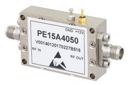 PE15A4050 - 22 dBm Psat, 26.5 GHz to 40 GHz, Medium Power Amplifier, 2.92mm Input, 2.92mm Output, 35 dB Gain, 28 dBm IP3, 4.5 dB NF