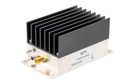 PE15A4075 - 2 Watt P3dB, 2.4 GHz to 2.5 GHz, Medium Power GaAs Amplifier with Heatsink, 31 dB Gain, 43 dBm IP3 and SMA