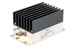 PE15A4077 - 1 Watt P3dB, 5 GHz to 6 GHz, Medium Power GaAs Amplifier with Heatsink, 31 dB Gain, 42 dBm IP3 and SMA