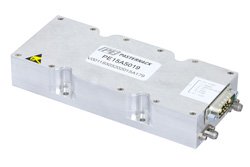 58 dB Gain, 15 Watt Psat, 7.2 GHz to 7.5 GHz, High Power High Gain Amplifier, SMA
