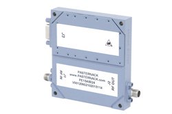 50 dB Gain, 25 Watt Psat, 2 GHz to 6 GHz, High Power High Gain Amplifier, 7 dB NF, SMA