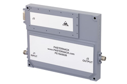 50 dB Gain, 50 Watt Psat, 1 GHz to 3 GHz, High Power High Gain Amplifier, GaN, 10 dB NF, SMA
