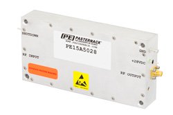 PE15A5028 - 43 dB Gain, 25 Watt Psat, 0.15 MHz to 230 MHz, High Power LDMOS Amplifier, SMA Input, SMA Output, 48 dBm IP3, Class AB