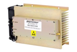 PE15A5036F - 40 dB Gain, 10 Watt Psat, 1 GHz to 2.5 GHz, High Power GaAs Amplifier, SMA Input, SMA Output, 46 dBm IP3, Class A/AB, with Heatsink