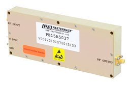 PE15A5037 - 44 dB Gain, 8 Watt Psat, 1 GHz to 3 GHz, High Power GaAs Amplifier, SMA Input, SMA Output, 48 dBm IP3, Class AB
