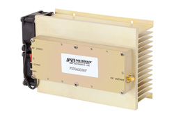 PE15A5038F - 8 Watt Psat, 2 GHz to 4 GHz, High Power GaAs Amplifier, SMA Input, SMA Output, 39 dB Gain, 48 dBm IP3, Class A/AB, with Heatsink