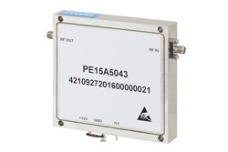 PE15A5043 - 7 Watt P1dB, 8.5 GHz to 11 GHz, High Power Amplifier, SMA, 30 dB Gain, 46 dBm IP3, 5 dB NF