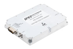 PE15A5069 - 43 dB Gain, 20 Watt Psat, 6 GHz to 10 GHz, High Power GaN Amplifier, SMA, Class AB