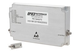 PE15A5070 - 40 dB Gain, 10 Watt Psat, 6 GHz to 18 GHz, High Power GaN Amplifier, SMA, Class AB