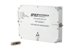 PE15A5071 - 43 dB Gain, 20 Watt Psat, 8 GHz to 12 GHz, High Power GaN Amplifier, SMA, Class AB