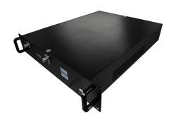 PE15A5096 - 30W Psat, 45 dB Gain, 0.7 GHz to 6 GHz, AC Powered Broadband GaAs GaN High Power Amplifier with Heatsink, Rack Mount, 110/220VAC, N