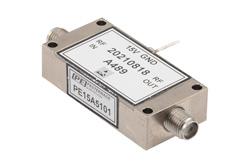 PE15A5101 - Temperature Compensated Low Noise Amplifier, 0.5 GHz to 4 GHz, 35 dB min Gain, P1dB 20 dBm, SMA