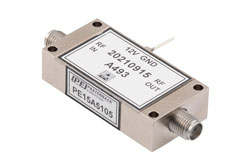 PE15A5105 - Temperature Compensated Low Noise Amplifier, 4 GHz to 12 GHz, 35 dB min Gain, P1dB 20 dBm, SMA