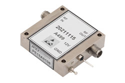 PE15A5108 - Temperature Compensated Low Noise Amplifier, 26.5 GHz to 40 GHz, 35 dB min Gain, P1dB 18 dBm, 2.92mm