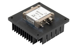 PE15A5108F - Temperature Compensated Low Noise Amplifier, 26.5 GHz to 40 GHz, 35 dB min Gain, P1dB 18 dBm, 2.92mm, with Heatsink