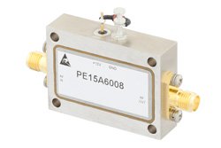 PE15A6008 - 40 dB Gain, 19 dBm Psat, 2 GHz to 8 GHz, Limiting Amplifier, -20 to 20 dBm Pin, SMA