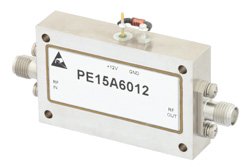 PE15A6012 - 40 dB Gain, 19 dBm Psat, 6 GHz to 18 GHz, Limiting Amplifier, -20 to 20 dBm Pin, SMA