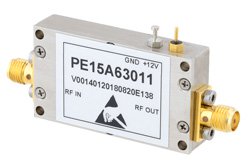 0.85 dB NF, 13 dBm P1dB, 3.1 GHz to 3.5 GHz, Input Protected Low Noise Amplifier, 35 dB Gain, SMA