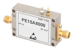 PE15A8000 - 23 dBm P1dB, 50 MHz to 4 GHz, Gain Block Amplifier, 26 dB Gain, 35 dBm IP3, 5 dB NF, SMA