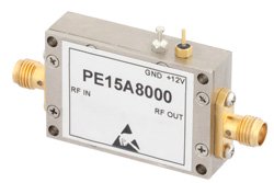 PE15A8000 - 23 dBm P1dB, 50 MHz to 4 GHz, Gain Block Amplifier, 26 dB Gain, 35 dBm IP3, 5 dB NF, SMA