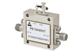 PE15A8007 - 6 GHz to 18 GHz, Gain Block Amplifier, 17 dB Gain, 4.5 dB NF, SMA