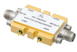 PE15A9002 - 25 dBm IP3, 1.75 dB NF, 16.7 dBm Psat, 5 GHz to 9 GHz, Low Noise Amplifier, 22.5 dB Gain, SMA