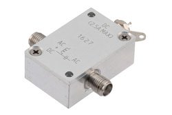 PE1627 - 10 MHz to 6 GHz SMA Broadband Bias Tee, Rated to 2.5 Amps and 100 Volts, DC Pin