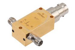 PE1637 - 50 KHz to 26 GHz SMA Broadband Bias Tee, Rated to 750 mA and 25 Volts, DC BNC Connector