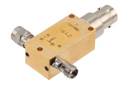 PE1642 - 12 KHz to 40 GHz, 2.92mm Broadband Bias Tee, Male Input, Rated to 150 mA nad 16 Volts, DC BNC Connector
