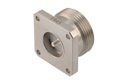 PE1945 - 7/16 DIN Female Hermetically Sealed Connector Solder Attachment 4 Hole Flange Mount Terminal, 0.975 inch Hole Spacing