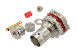 PE1949 - BNC Female Bulkhead Mount Hermetically Sealed Connector Clamp/Solder Attachment for LMR-100A-PVC, LMR-100A-UF, RG174, RG316, RG188