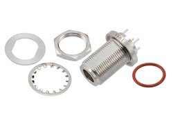 PE1953 - N Female Bulkhead Mount Hermetically Sealed Connector Solder Attachment Terminal