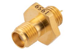 PE1959 - SMA Female Bulkhead Mount Hermetically Sealed Connector Solder Attachment Terminal with Kovar Seal, Stainless Steel body