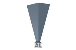 PE1WAN284-20NF - WR-284 Standard Gain Horn with 20 dBi gain, N Female Connector, Integrated Cage-Style Mount