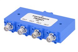 PE2021 - 4 Way SMA Wilkinson Power Divider From 7 GHz to 12.4 GHz Rated at 10 Watts