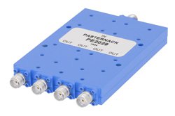 PE2029 - 4 Way SMA Wilkinson Power Divider From 2 GHz to 18 GHz Rated at 10 Watts