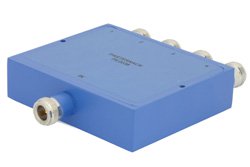 PE2038 - 50 Ohm 4 Way N Power Divider From 500 MHz to 1,000 MHz Rated at 10 Watts