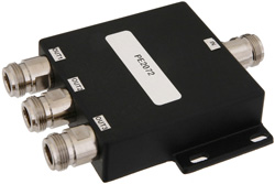 PE2072 - 50 Ohm 3 Way N Power Divider From 800 MHz to 2.5 GHz Rated at 50 Watts