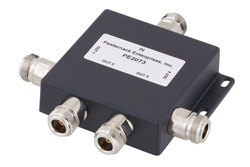PE2073 - 4 Way N Power Divider From 800 MHz to 2.5 GHz Rated at 50 Watts