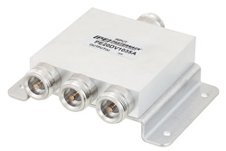 PE20DV1035A - 3 Way 4.1/9.5 Mini DIN Power Divider From 698 MHz to 2.7 GHz Rated at 30 Watts